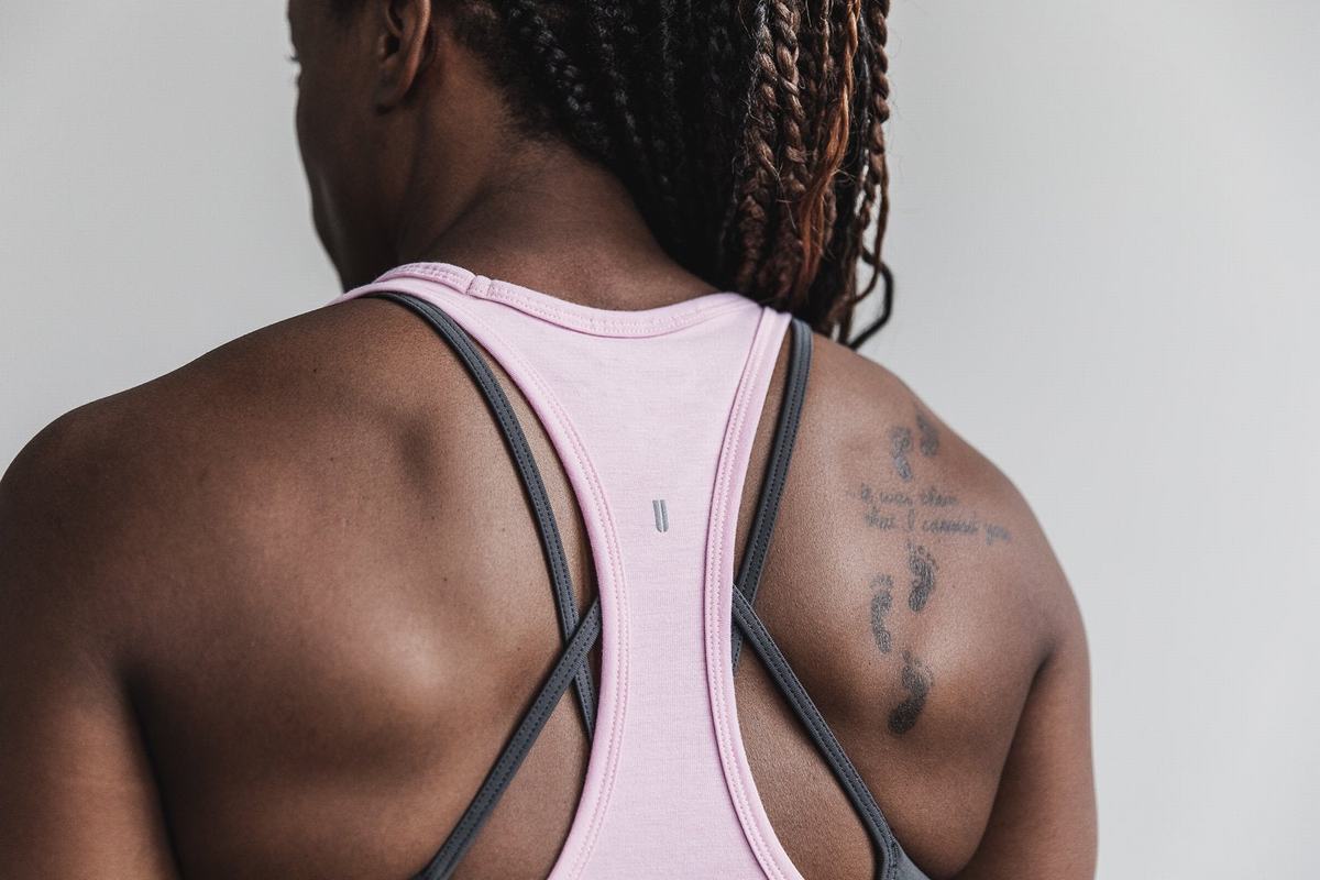 Nobull Racerback Women's Tank Tops Pink | Australia (NR7520)